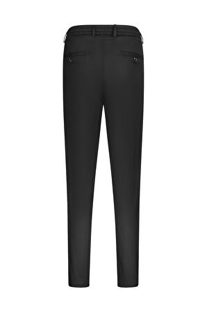 Siyah Rahat Kesim Yandan Cepli Jogger Pantolon | 34