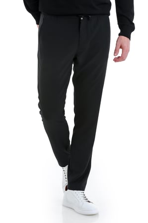 Siyah Dinamik Fit Düz Yandan Cepli Jogger Pantolon | 32
