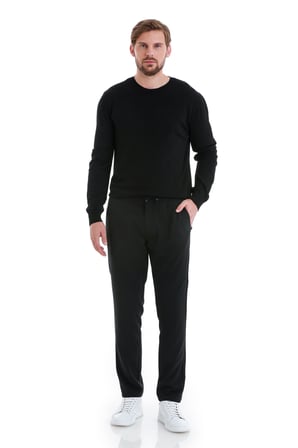 Siyah Dinamik Fit Düz Yandan Cepli Jogger Pantolon | 32