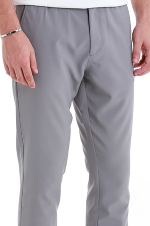 Gri Dinamik Fit Düz Yandan Cepli Jogger Pantolon | 32