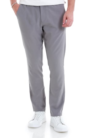 Gri Dinamik Fit Düz Yandan Cepli Jogger Pantolon | 34