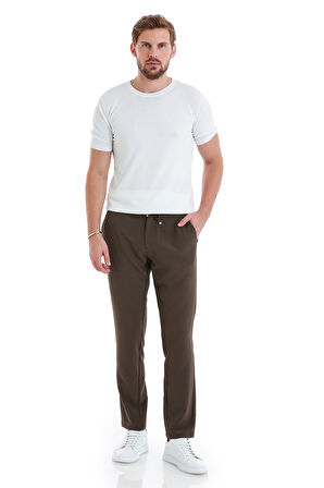 Haki Dinamik Fit Düz Yandan Cepli Jogger Pantolon | 34