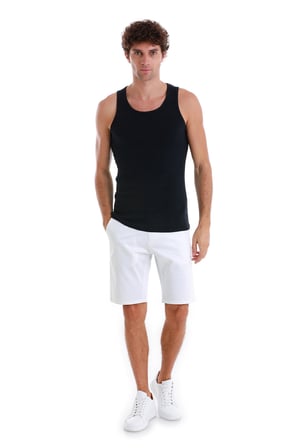 Lacivert Regular Fit Düz Pamuklu Örme Atlet | L