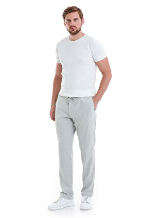 Gri Regular Fit Düz Yandan Cepli Pamuklu Pantolon | 44