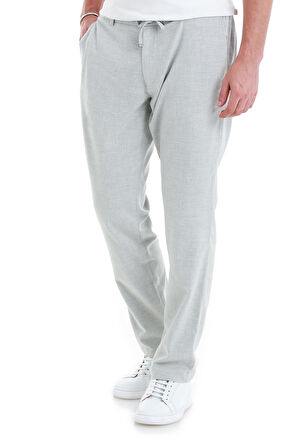 Gri Regular Fit Düz Yandan Cepli Pamuklu Pantolon | 44
