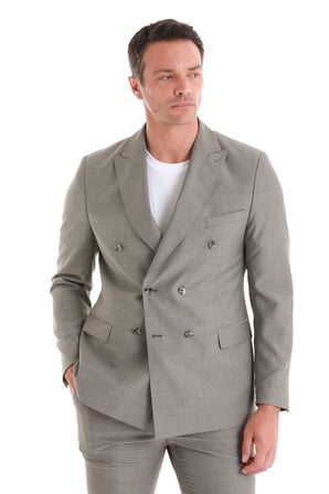 Vizon Slim Fit Desenli Kruvaze Klasik Takım Elbise | 48