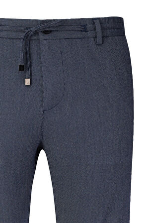 Lacivert Rahat Kesim Yandan Cepli Jogger Pantolon | 48