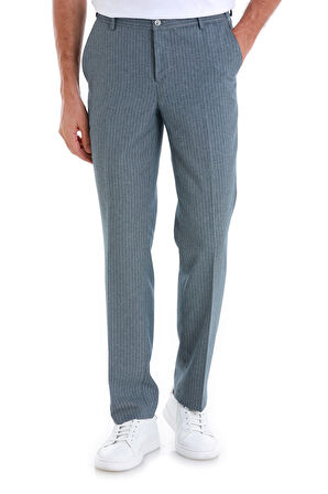 Mavi Regular Fit Çizgili Yandan Cepli Kumaş Pantolon | 50