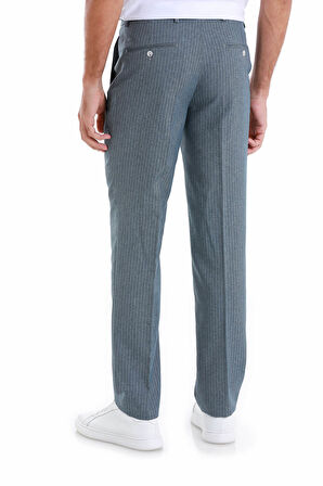 Mavi Regular Fit Çizgili Yandan Cepli Kumaş Pantolon | 50
