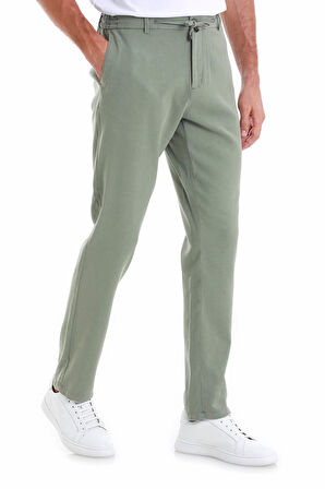 Yeşil Dinamik Fit Düz Yandan Cepli Pamuklu Jogger Pantolon | 48