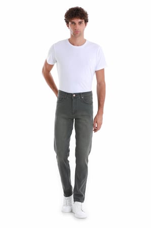 Gri Slim Fit Düz 5 Cep Pamuklu Kot Pantolon | 30