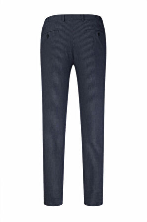 Lacivert Rahat Kesim Çizgili Yandan Cepli Jogger Pantolon | 46