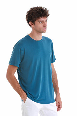 indigo Regular Fit Düz Bisiklet Yaka Triko Tişört | XL