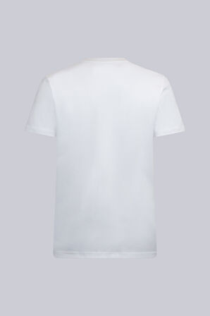 Beyaz Regular Fit Bisiklet Yaka Pamuklu Basic Tişört | XL