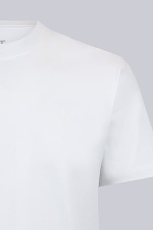 Beyaz Regular Fit Bisiklet Yaka Pamuklu Basic Tişört | XXL