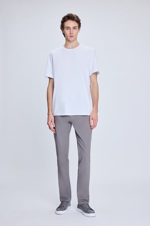 Beyaz Regular Fit Bisiklet Yaka Pamuklu Triko Tişört | XXL