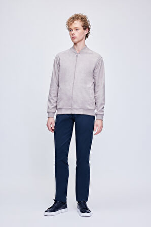 Gri Regular Fit Bomber Yaka Bomber Ceket | L