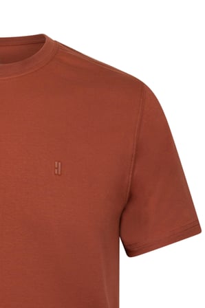 Kahverengi Regular Fit Bisiklet Yaka Pamuklu Basic Tişört | L