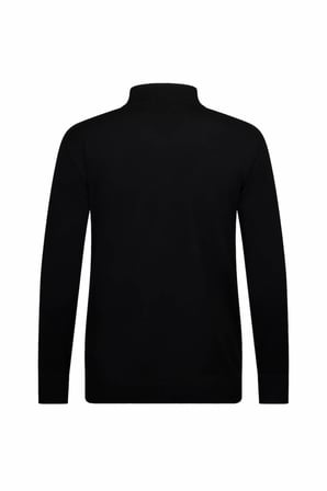 Siyah Regular Fit Fermuarlı Yarım Balıkçı Yaka Kazak | XL