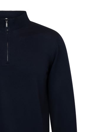 Lacivert Regular Fit Fermuarlı Yarım Balıkçı Yaka Kazak | M