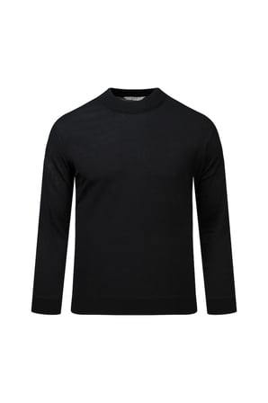 Siyah Regular Fit Yarım Balıkçı Yaka Rayon Kazak | L