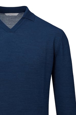 indigo Regular Fit Polo Yaka Yünlü Kazak | XL