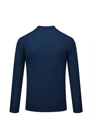 indigo Regular Fit Polo Yaka Yünlü Kazak | XL