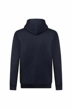 Lacivert Regular Fit Pamuklu Tam Fermuarlı Kapüşonlu Sweatshirt | XXL