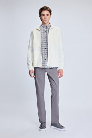 Beyaz Regular Fit Hakim Yaka Baharlık Mont | XL