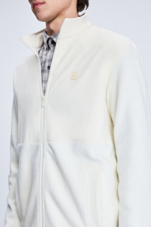 Beyaz Regular Fit Hakim Yaka Baharlık Mont | XL