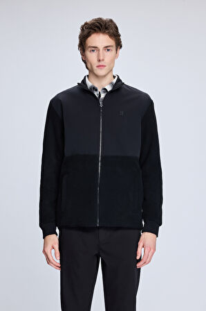 Siyah Regular Fit Hakim Yaka Baharlık Mont | XL