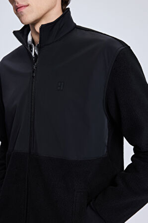 Siyah Regular Fit Hakim Yaka Baharlık Mont | XL