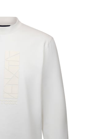 Beyaz Regular Fit Baskılı Pamuklu Bisiklet Yaka Sweatshirt | M