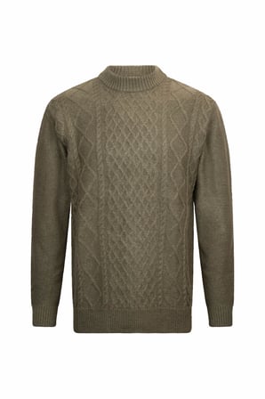 Haki Regular Fit Jakarlı Çeyrek Balıkçı Yaka Triko Kazak | XS