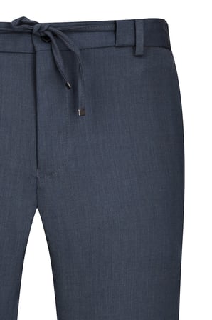 Mavi Rahat Kesim Yandan Cepli Jogger Pantolon | 48