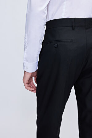 Siyah Comfort Fit Desenli Mono Yaka Klasik Takım Elbise | 50