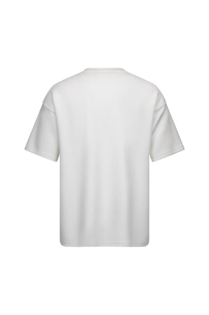 Beyaz Regular Fit Bisiklet Yaka Oversize Tişört | L