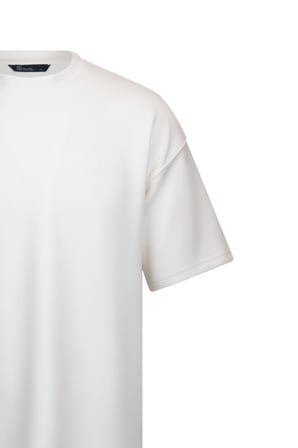 Beyaz Regular Fit Bisiklet Yaka Oversize Tişört | L