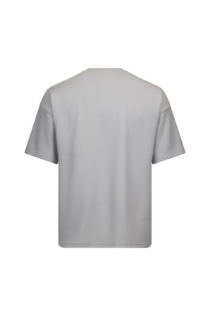 Gri Regular Fit Bisiklet Yaka Oversize Tişört | XL