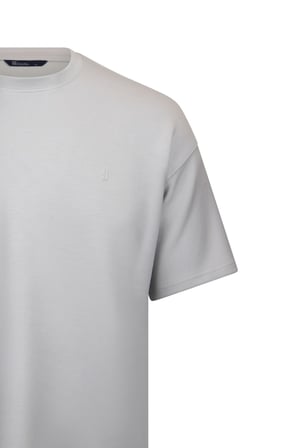 Gri Regular Fit Bisiklet Yaka Oversize Tişört | XL