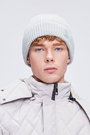 Gri Düz Örgü Bere | STD