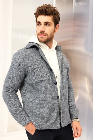 Gri Regular Fit Pamuklu Overshirt Gömlek Ceket | M