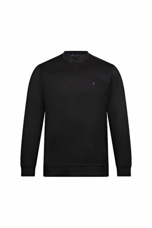 Siyah Regular Fit Bisiklet Yaka Sweatshirt | L