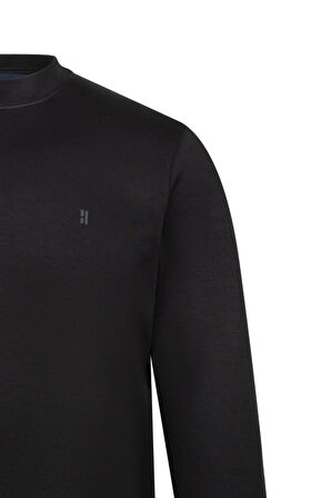 Siyah Regular Fit Bisiklet Yaka Sweatshirt | L