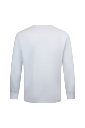 Beyaz Regular Fit Bisiklet Yaka Pamuklu Sweatshirt | XXL
