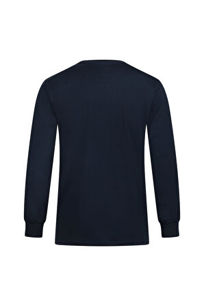 Lacivert Regular Fit Bisiklet Yaka Pamuklu Sweatshirt | XL