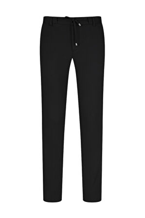 Siyah Rahat Kesim Yandan Cepli Jogger Pantolon | 46
