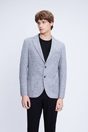 Gri Comfort Fit Mono Yaka Pamuklu Ceket | 52