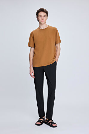 Hardal Regular Fit Bisiklet Yaka Pamuklu Triko Tişört | M