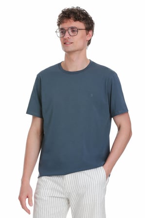 indigo Regular Fit Bisiklet Yaka Pamuklu Tişört | S